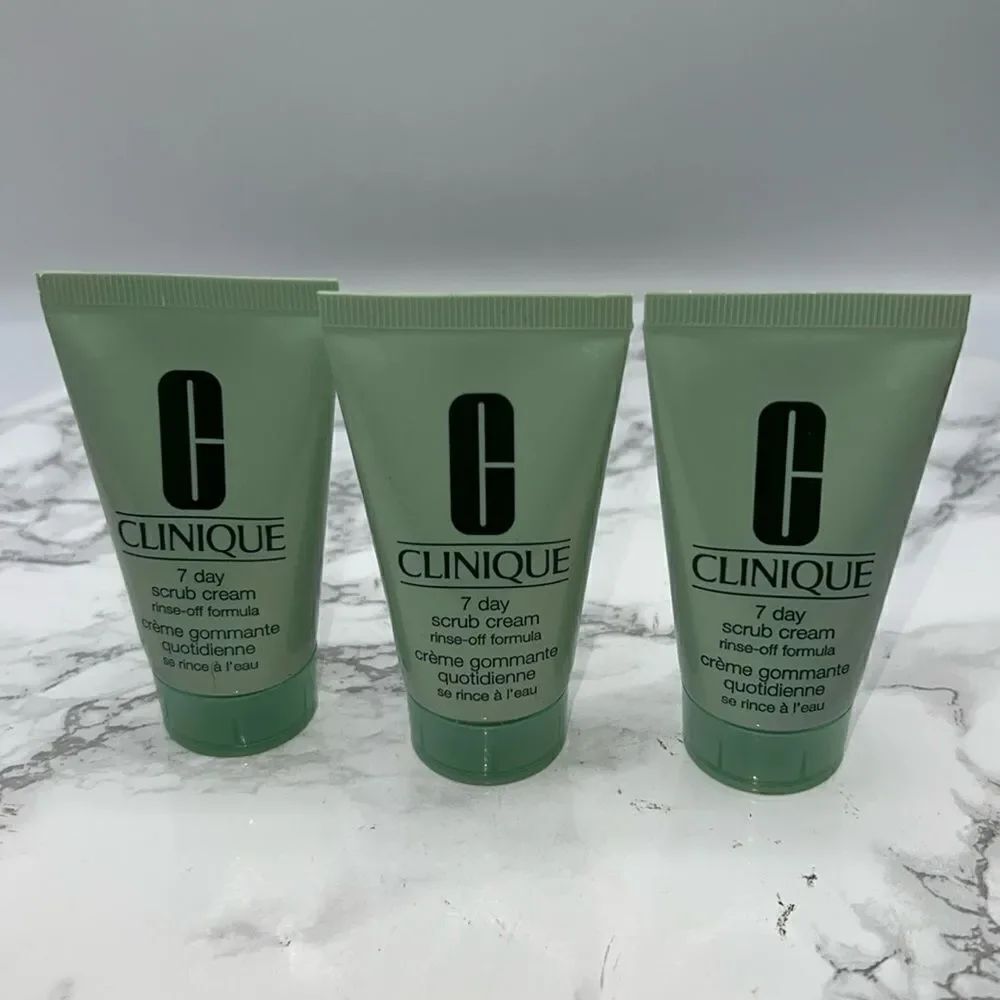 CLINIQUE 7 Day Scrub Cream Rinse-Off Formula 1 oz- Lot of 3 NEW!